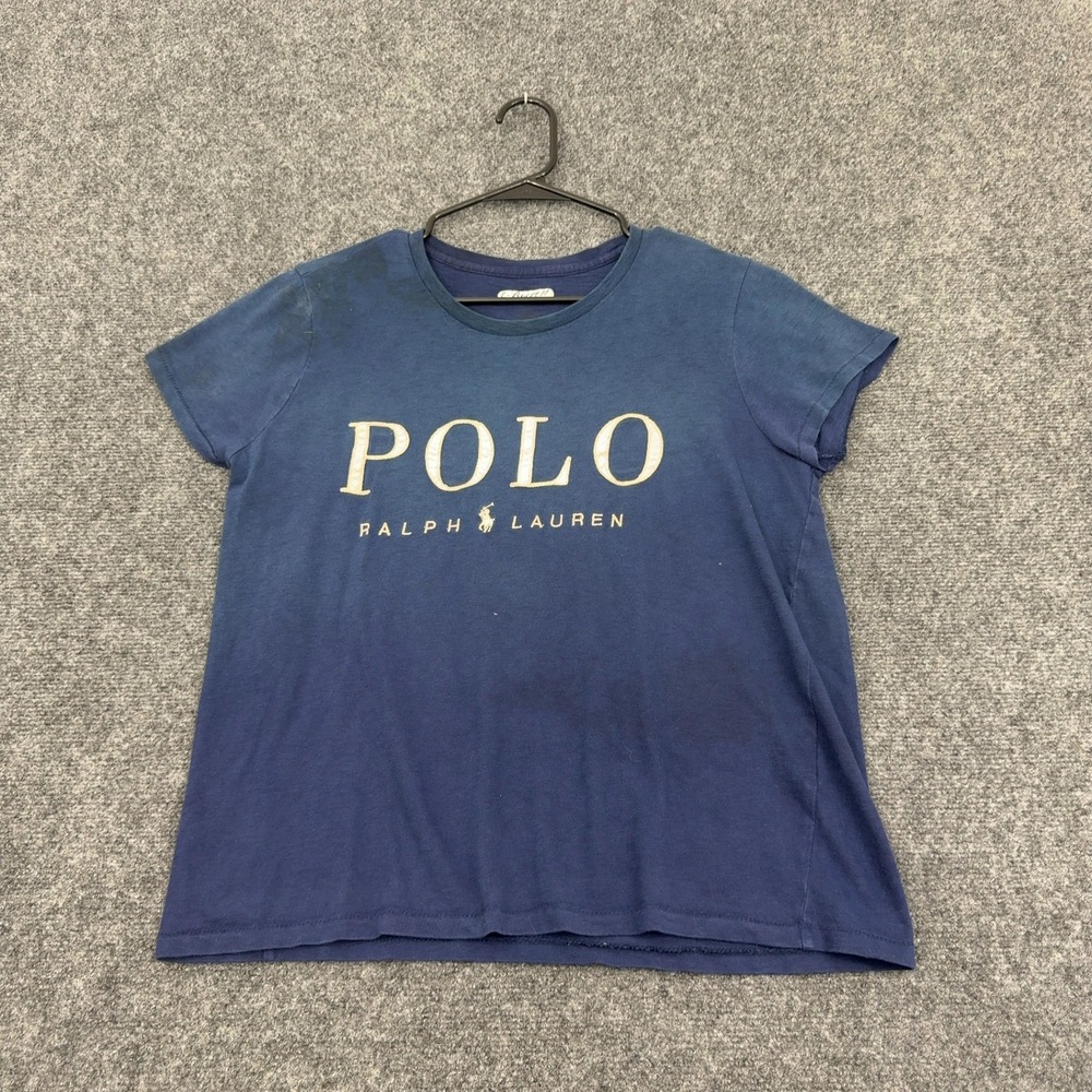 Polo Ralph Lauren T-Shirt‎ Womens Blue Cotton Graphic Short Sleeve Casual Street